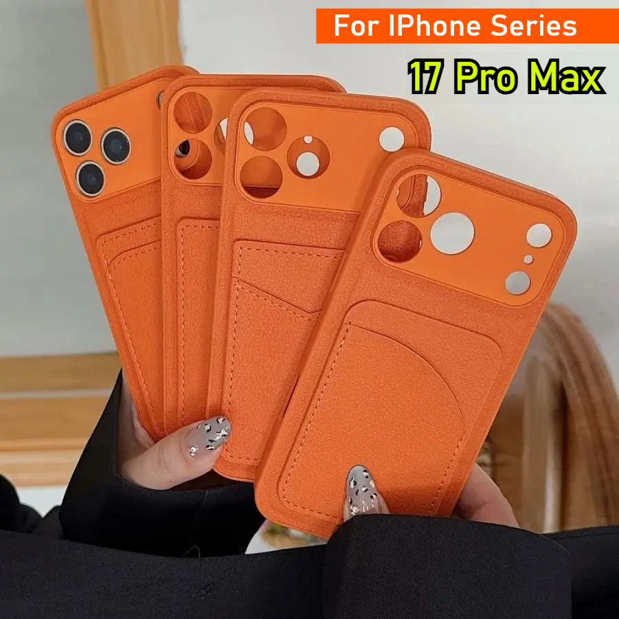 Capa de couro cor laranja com  - Leather Card Wallet avaliação e preço