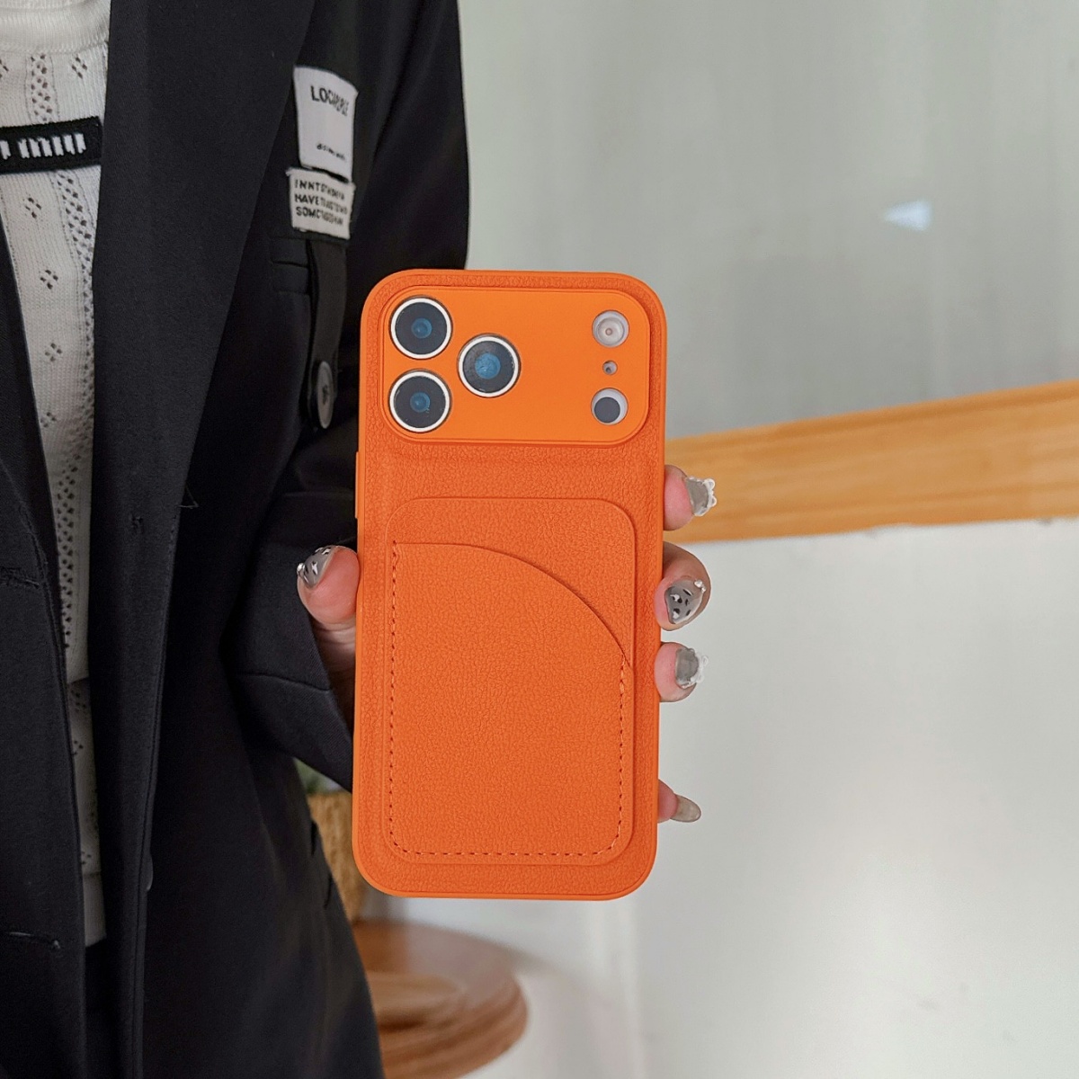 Capa de couro cor laranja com  - Leather Card Wallet avaliação e preço